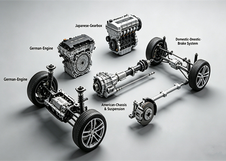 Comparison of Characteristics of German, Japanese, American, and Domestic Automotive Parts